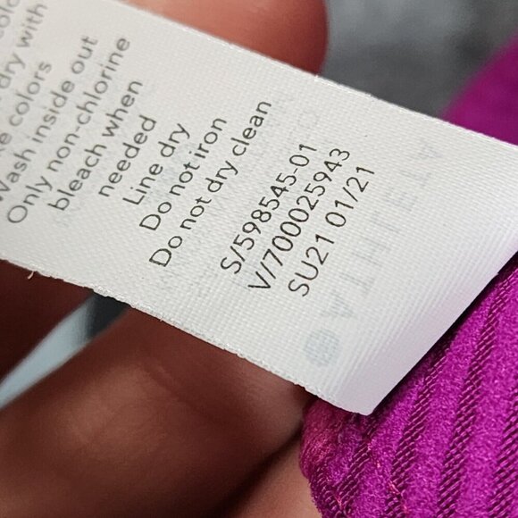 Athleta Advance Printed Sports Bra High Impact Fiji Magnolia Purple Size 38D - Picture 10 of 11